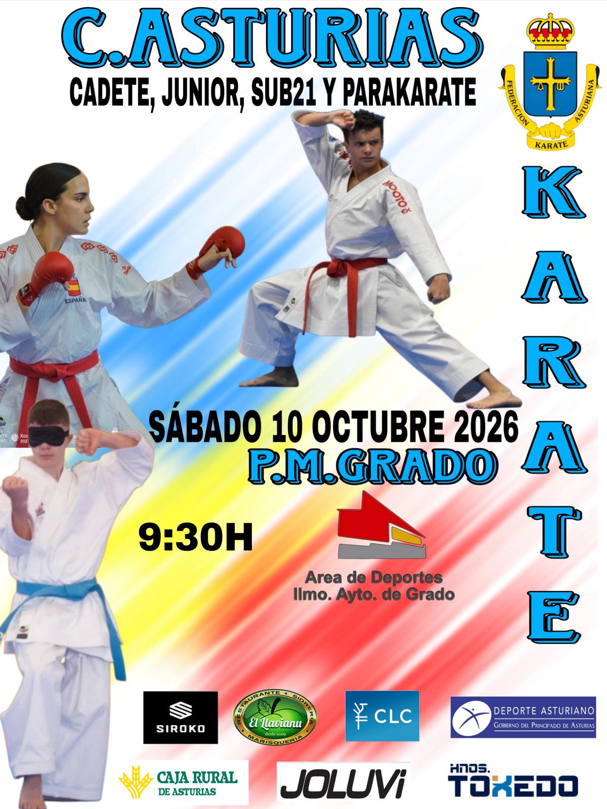 Cartel de CTO ASTURIAS CAD-JUN, SUB-21 Y PARA-KARATE